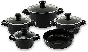 Jogo de Panelas de Cerâmica Duo Smart 5 Peças – Preto | Ceraflame