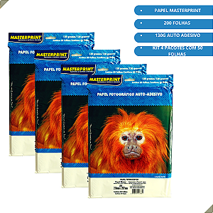 Papel Fotográfico Adesivo 130g Brilhante Glossy A4  - 200 Folhas Premium
