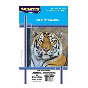 Papel Fotográfico Foto A4 Brilhante Glossy 230G Masterprint - 50 Folhas