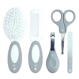 Kit Higiene de Bebê 5 Peças Pimpolho Cor:Cinza