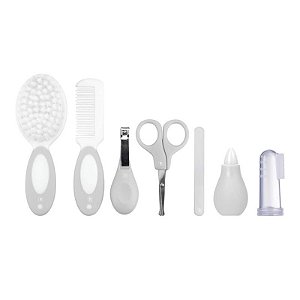 Kit Higiene de Bebê 7 Peças Pimpolho Cor:Cinza
