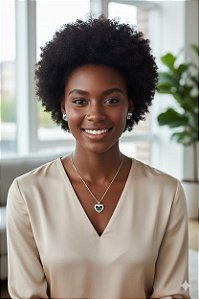 Conjunto dois coração vazado com pedra verde esmeralda