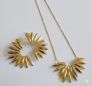 Conjunto metade sol (BANHADO A OURO 18k)