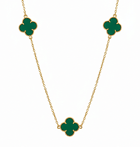 Choker trevo verde escuro (BANHADO A OURO 18k)