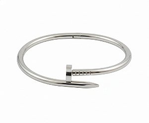 Bracelete liso formato de prego (BANHO DE RÓDIO)