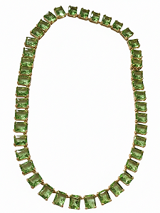 Colar de pedras verde esmeralda (BANHADO A OURO 18K)