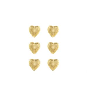 Brinco Trio Coração Liso (6mm) (BANHADO A OURO 18K)