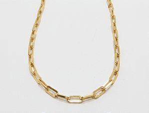 Corrente masculina com elos retangular (BANHADO A OURO 18k)