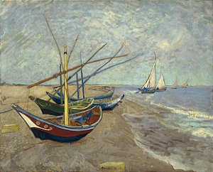 Barcos de pesca na praia - Vincent van Gogh