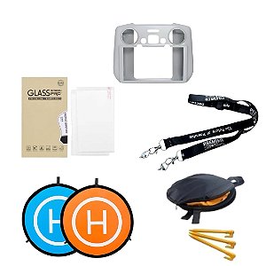 Kit Protecao Premier Drones Dji Case cinza + Alca +Pelicula + Pista 75cm