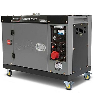 Gerador de energia TOYAMA DIESEL TDG8500SLE3DXP Cabinado Trifasico 220v 7.5KVA Partida Eletrica Com AVR APTO ATS