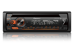 CD Player Pioneer DEH-S4280BT USB Frontal Bluetooth Android MP3 2 Saídas RCA Entrada Auxiliar Controle Remoto Rádio AM FM 1DIN Comando no Volante