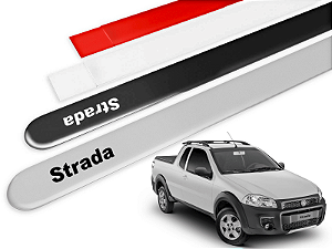 Jogo Friso Lateral Fiat Strada G2 G3 G4 CS CE CD 01/13 Ponta Redonda com Grafia - Tiger