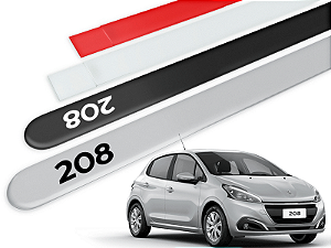 Jogo Friso Lateral Peugeot 208 13/.. Ponta Redonda com Grafia - Tiger