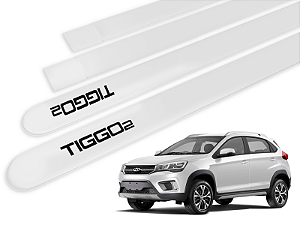 Jogo Friso Lateral Chery Tiggo 2 18/.. Ponta Redonda com Grafia - Tiger