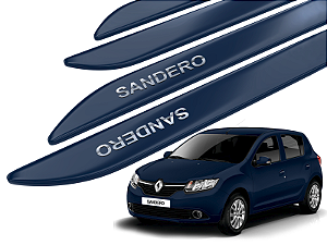 Jogo Friso Lateral Renault Sandero 08/.. Ponta Facão com Grafia Cromada - Tiger