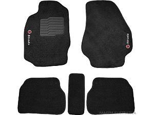 Tapete Carpete Fiat Strada Cabine Dupla G5 20/.. Preto Eloin 5 pçs - Ecotap