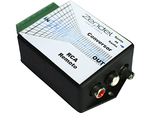 Adaptador Conversor Fio Auxiliar RCA Remoto Som Automotivo Filtro Anti Ruído - Zendel