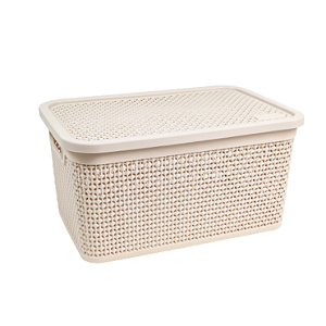 Caixa Rattan Cores Variadas 15 Litros com Tampa Rischioto