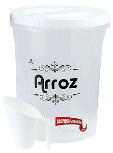 Pote com Rosca Alto Branco com Copo Medidor 5,8 Litros Nitron