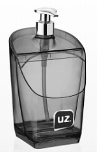 Dispenser Slim Plástico Preto Transparente Uz