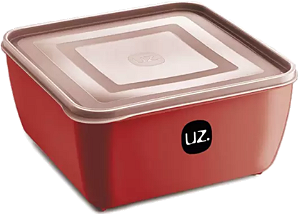 Multiuso Quadrado 1,5 Litros Plástico Vermelho Uz