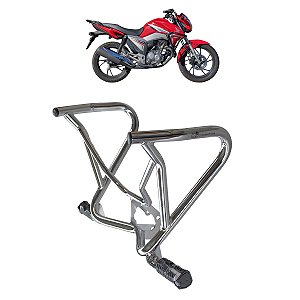 PROTETOR DE CARENAGEM PARA CG TITAN/FAN 160 2015 ATÉ 2024 COM PEDALEIRA CROMADO