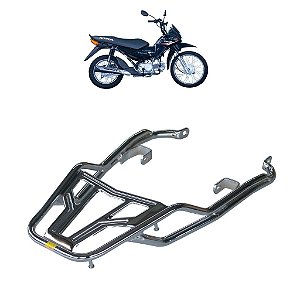 BAGAGEIRO POP 100 2007 A 2015 REFORÇADO LONGO CROMADO MA ACESSÓRIOS