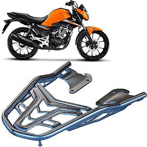 BAGAGEIRO SUPORTE BAU CG TITAN FAN START 160 2025 CROMADO TEXTURIZADO METAL-TEX MA