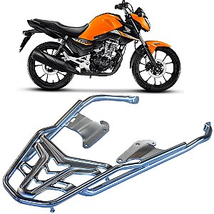 BAGAGEIRO SUPORTE BAU CG TITAN FAN START 160 2025 LONGO CROMADO TEXTURIZADO METAL-TEX MA