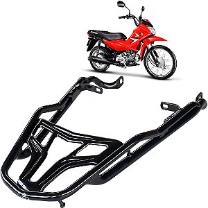 BAGAGEIRO SUPORTE BAU POP 110 2015 A 2026 HONDA REFORÇADO LONGO PRETO