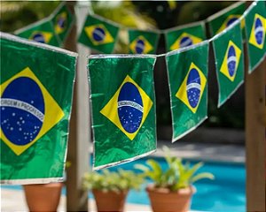 Bandeirinha Brasil c/ barbante
