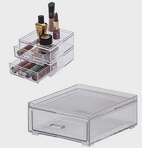 Caixa Organizador Modelo Gaveta Empilhável De Acrílico Elegance 12,5x11x5cm
