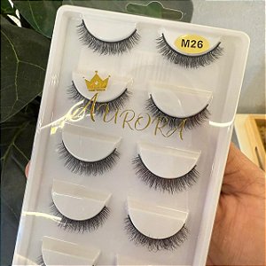 Cilios estilo mink 5 Pares (5D-5PB) - AURORA M26