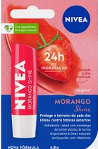 Hidratante Labial Nivea Morango Shine com 4,8g