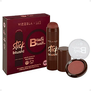 Kit Vizzela La's Clothing Red Mocha: Blush Stick e Compact