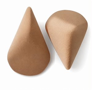 Esponja premium de maquiagem assimetrica de dois lados cor café