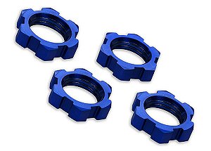WHEEL NUTS 17MM SERRATED BLUE