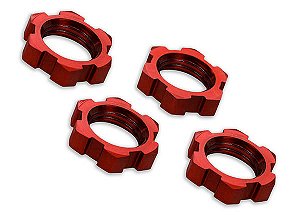 WHEEL NUTS 17MM SERRATED RED