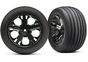 RODAS E PNEUS TRAXXAS RUSTLER DIANTEIRA ALL STAR BLK CROMO