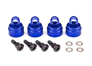 TRAXXAS Blue Aluminum Shock Caps (4)