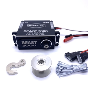 Beast 2000 Guincho Servo em Escala 1/5 com Carretel Reefs, Gancho, Cabo Sintético, Conectores 3S e 4S