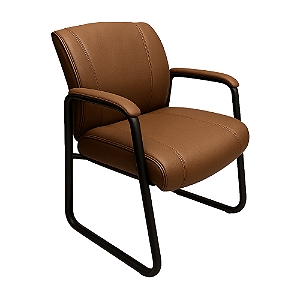 Cadeira de Escritório em PU e PVC Marrom com Estrutura Ergonômica CADE-DO-H-6530L-T
