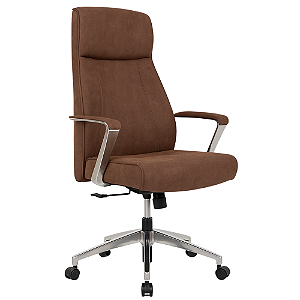 Cadeira de Escritório em Tecido Técnico Marrom com Estrutura Ergonômica CADE-DO-HLC-2191L-T