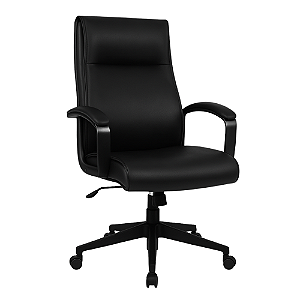 Cadeira de Escritório em PU e PVC Preto com Estrutura Ergonômica e Design Moderno CADE-DO-HLC-2293L