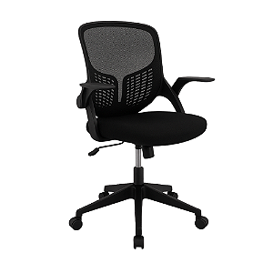 Cadeira de Escritório em Malha Preta com Estrutura Ergonômica - Modelo DO-HLC-3518F