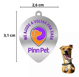 Pingente Localizador Para Cães E Gatos C/ Qr Code | Pinn Pet Cor Prateado PINNPET