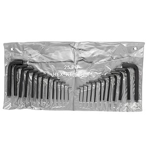 Jogo Chave Allen 25 peças 1.27-10 mm/0.05"-3/8"