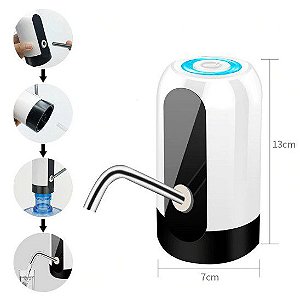 Bomba Para Galao Agua Eletrica Garrafao Torneira Filtro USB