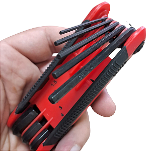 Jogo Chave Allen Tipo Canivete com 8 peças de 1,5 a 8mm